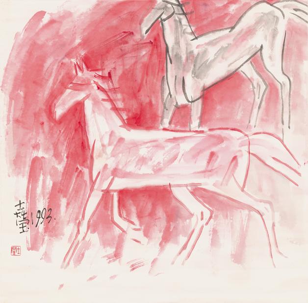 <h2>日出</h2><p>作者：张士莹</p><p>创作年代：1993年</p><p>规格：60×60cm</p><p>品类：国画</p>