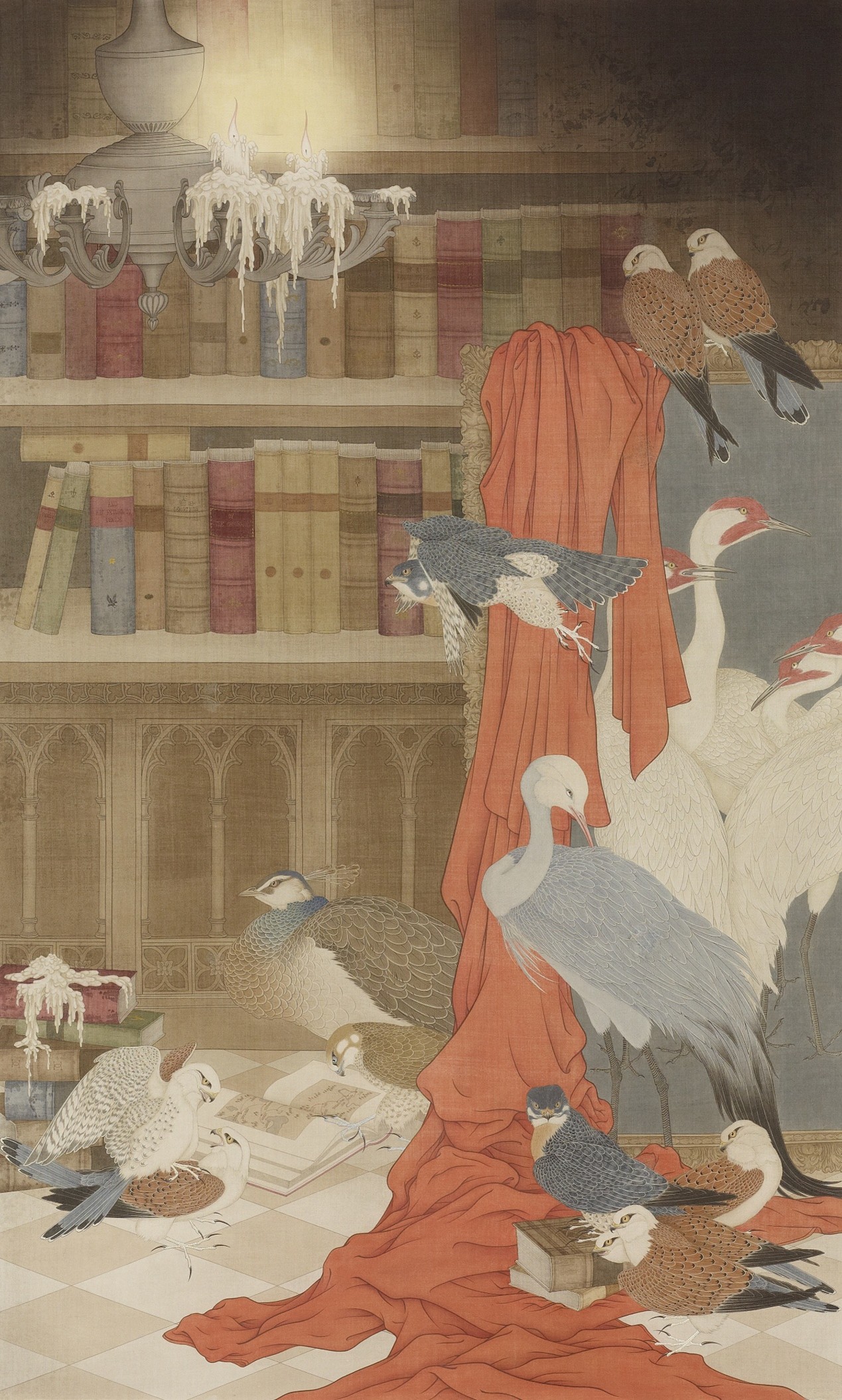 <h2>《丝路画语》</h2><p>作者：杜月超</p><p>创作年代：2024年</p><p>规格：200cm×125cm</p><p>品类：绢本设色</p>