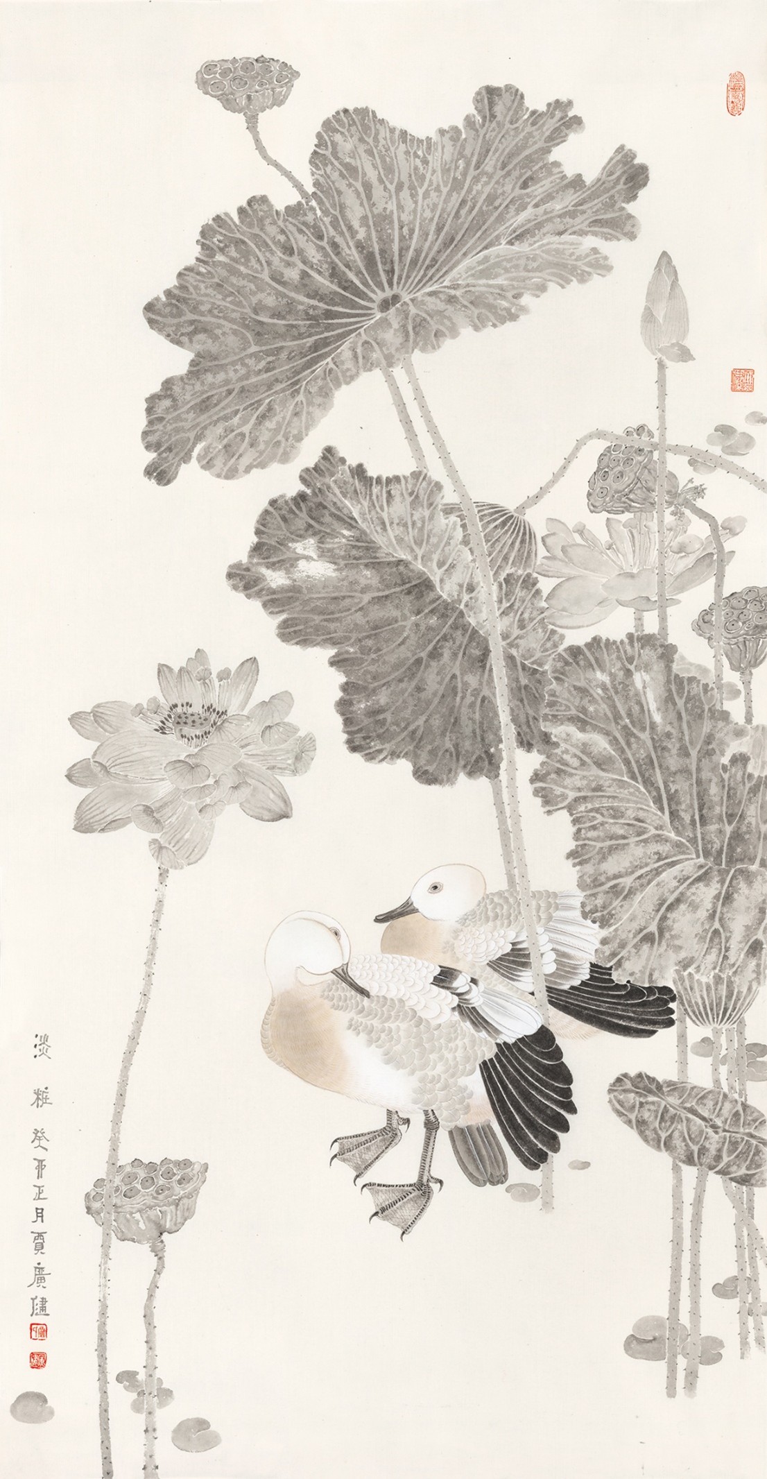 <h2>《淡粧》</h2><p>作者：贾广健</p><p>创作年代：2023年</p><p>规格：136cm×68cm</p><p>品类：色粉画</p>